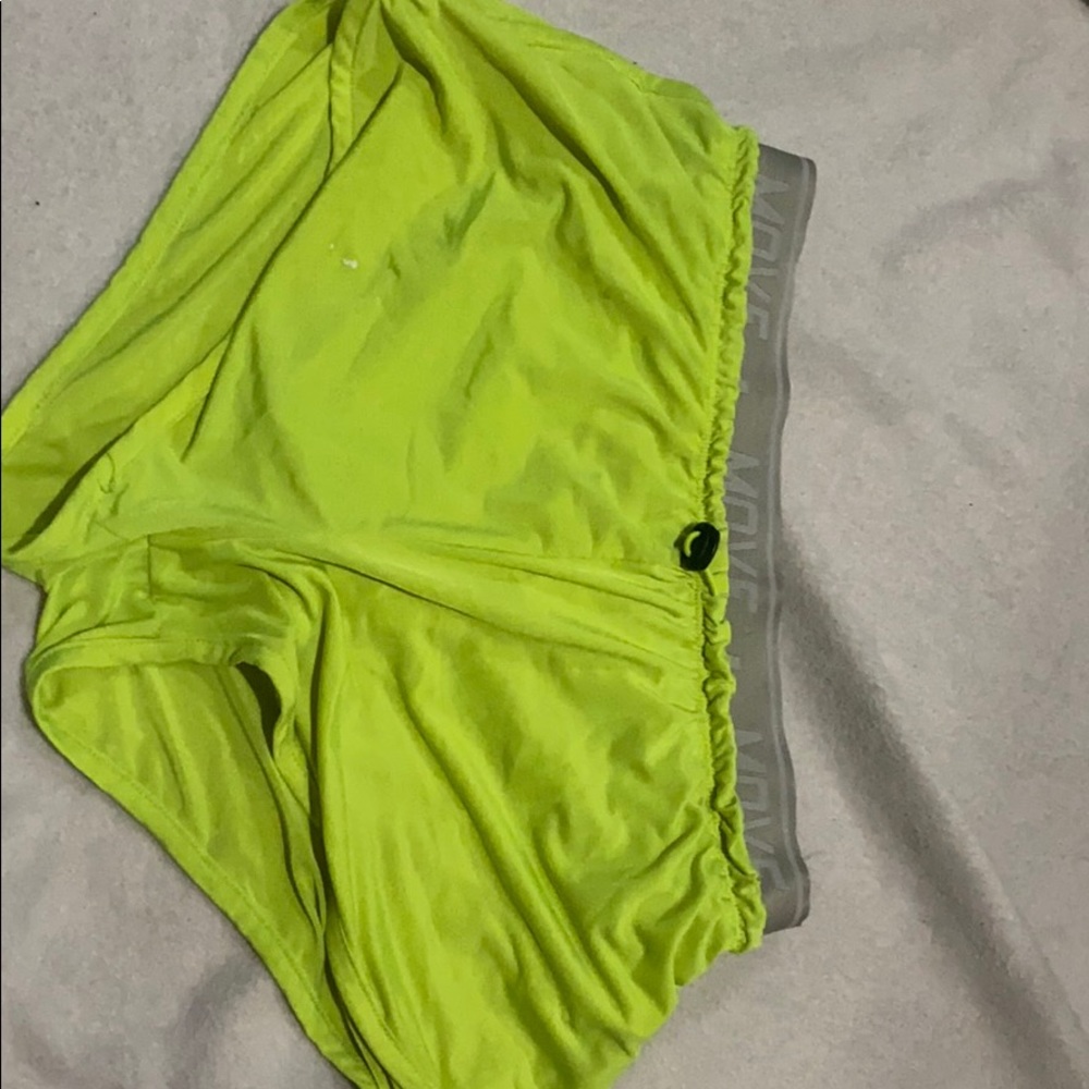 neon yellow shorts